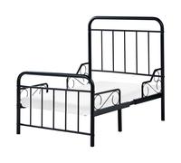 Extendable Kids Bed Metal ANAIS 90 x 200 cm (EU Single) Black