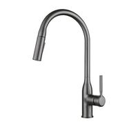 Extendable Kitchen Faucet 360° Swivel Tap with Hot & Cold Water 2 Spray Modes Modern Design Gray Finish Perfect for Home & Commercial Use