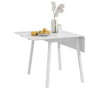 Extendable Kitchen Table for 2-4, Folding Drop Leaf Dining Table, White