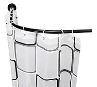 Extendable L-Shaped Curved Shower Curtain Rod for Corner Baths, No Drilling, Stainless Steel, Anti-Sagging, Fits 100-160cm x 60-80cm Bathtubs