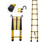 Extendable Ladder 16.4ft with Hook and Non-Slip Feet for Home and Industrial Use - Durable Lightweight Insulated Fibers Step Ladder