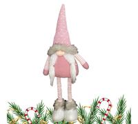 Extendable Leg Gnomes - Christmas Santa Gnome Figurines | Handmade Scandinavian Tomte With Knitted Hat For Table Tray Decor