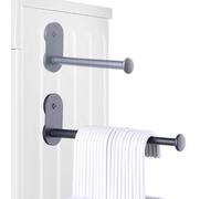 Extendable Magnetic Hanger Holder for Laundry Room, Clothes Hanger Orangizer Rack for Side of Washer or Dryer, Space Saving Laundry Storage, Black, Pack of 1