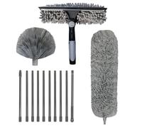 Extendable Microfiber Telescoping Duster Extendable Ceiling Duster 6m Telescopic Pole With Interchangeable Heads For Cobwebs Dust High Ceiling Fans Home Cleaning Extra Long Cobweb Cleaner