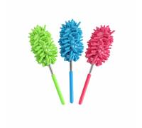 Extendable Microfibre Duster - Telescopic Flexible Feather Duster for Cleaning Blinds, Ceiling, Roof Fan & Cobwebs Washable Multi-Purpose Cleaning Tool Home Office Bathroom Garage Assorted Colours