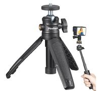 Extendable Mini Camera Tripod, Selfie Stick Tripod Stand Handle Grip with 360° Rotating Ball Head, 1/4" Screw Extension Pole Tripod for GoPro AKASO Insta360 DJI Osmo Action Camera and Smartphone