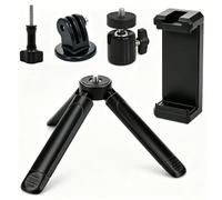Extendable Mini Desktop Tripod for GoPro Hero 13 12 11 10 9, for Insta360 X5 X4 X3, for DJI Osmo Action 6 5 PRO 4 3 Nano, 360° Ball Head Camera Phone Tripod with Cold Shoe for Vlogging Live Streaming