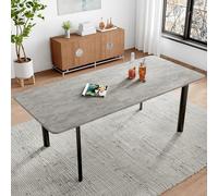 Extendable Modern Dining Table Set with 4 8 Slish Chairs Grey MDF Panels t for Living Room Space Saving Design (160 200cm)