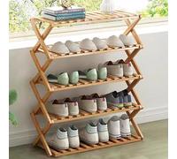 Extendable Multi-Layer Shoe Rack - Foldable Indoor Storage Solution for All Shoe Types - Space-Saving Wall-Mounted Design (Yellow, 100x25x87cm)