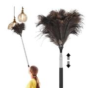 Extendable Ostrich Feather Duster,115cm Super Soft Fluffy Natural Genuine Feathers Cleaning Supplies,Easy Efficient Dusting for Cleaning High Ceilings Lights, Cupboards, Home, Car, Office