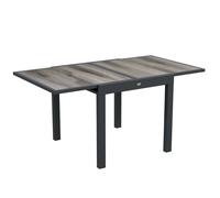 Extendable Outdoor Dining Table Grey 80/160x80x75cm Aluminium Plastic Seats 6kg
