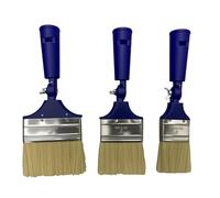 Extendable Paint Brushes - ShiningUU 3 Pack Professional Long-Handled Angled Brush Set | Multi-Angle Adjustable Paint Brush Set with Long Handle for Walls, Ceilings & Wood Varnish