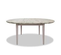 Extendable Pine Wood Dining Table with Limed Acacia Top Round/Oval Kitchen Table 115 160cm Length 115cm Diameter 74cm Height 5 Color Options (Truffle)