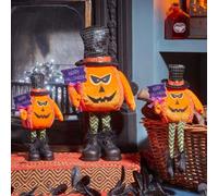Extendable Plush Halloween Jack-O'-Lantern Decor Garden Greatness Orange 1 Pack