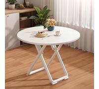 Extendable Portable Dining Table - Modern Farmhouse Design, Space-Saving Round/Square for Indoor & Outdoor Use, 70cm White Leisure Table, Perfect for Small Spaces