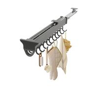 Extendable Pull Out Closet Rod - 26-56CM Sliding Wardrobe Closet Rod, Pull Out Mop And Broom Holder, Laundry Room Organization And Storage, Closet Pulls Out Storage Organizer(10.23in-8 hook)