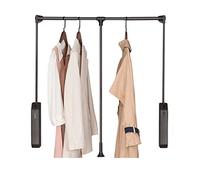 Extendable Pull Out Closet Rod - Adjustable Clothing Organizer Holder, Pull-Down Lifting Drying Rack, Damping Buffer Clothes Rail Cloakroom, Adjustable Width Suitable For Most Wardrobes