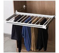 Extendable Pull Out Closet Rod - Multifunctional Trousers Rack, Pull Out Trouser Hanger For Wardrobe, Adjustable Clothing Organizer Holder, For Dressing Room,White-85-120cm