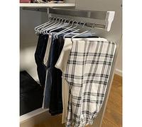 Extendable Pull Out Closet Rod - Wardrobe Pull-Out Trousers Rack, 30-80Cm Extendable Clothes Rail - Chrome Hanger - Sliding Closet Rod With 35Kg Load Capacity - Adjustable War,700MM/27.56INCH