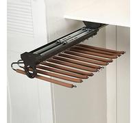Extendable Pull-Out Pants Rack, Adjustable Closet Valet Rod, Retractable Hanging Clothes Organizer, Double Slide Track for Wardrobe, Side/Top Mount Clothes Storage Solution
