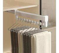 Extendable Pull-Out Trousers Rack - Adjustable Closet Rod for Pants and Coats, Load Capacity 25kg, Space-Saving Clothes Organizer