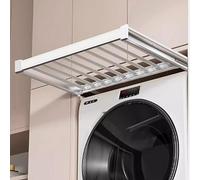 Extendable Pull Out Trousers Rack Drawer - Wardrobe Pull-Out Trousers Rack, Above Washing Machine Drying Rack Multi-Functional Hidden Clothes Rack, Space Saving, White