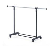 Extendable Rolling Garment Rack Adjustable Height & Width Sturdy Clothes Rack with Shelf Max Load 80kg Portable Clothing nizer on WheelsDesign