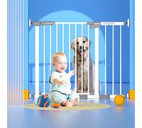 Extendable Safety Gate Doors,Child and Pet Gate,Extra Wide Hallway Gate,Pressure Fit Stair Gate,Auto Close,with Accessories,White,for Child and Pets Safety (98-105cm/39-41in)