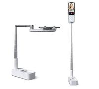 Extendable Selfie Stand 360° Rotation with Phone Holder, Rechargeable Wireless Foldable 7 Brightness LED Light for Live Streaming/YouTube/Tiktok/Video Recording/Photography/Reading (white)