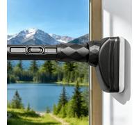 Extendable Shower Curtain Pole 100-220cm, One-Click Stretch Telescopic Curtain Poles Extra Long Tension Rods No Drilling Shower Curtain Rail for Living Room | Shower (Black, 100-220cm)