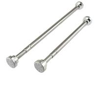 Extendable Shower Curtain Rail 125-210cm,Stainless Steel Shower Curtain Pole Curtain,Tension Rod No Drilling Adjustable Shower Rail Telescopic Shower Pole for Bath,Closet,Wardrobe,Kitchen Silver