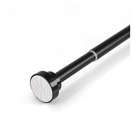 Extendable Shower Curtain Rail 85-140cm,Stainless Steel Shower Curtain Pole Curtain,Tension Rod No Drilling Adjustable Shower Rail Telescopic Shower Pole for Bath,Closet,Wardrobe,Kitchen Black