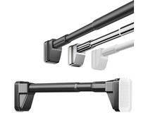 Extendable Shower Curtain Rail Balcony Tension Curtain Pole 40-310 cm Stainless Steel Adjustable Telescoping Rod for Bathroom Window Closet(Black,0.7-1.20 m/28"-47")