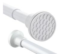 Extendable Shower Curtain Rod 168-316cm Stainless Steel Shower Curtain Pole Spring Tension Rod Adjustable Telescopic Pole No Drilling for Bathroom Bedroom Window Closet Kitchen Wardrobe, White