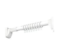 Extendable Shower Curtain Rod, Adjustable No-Drill Pole, Telescopic Shower Rail for Net & Voile, Black, 40-55cm - Easy Installation & Space-Saving Design