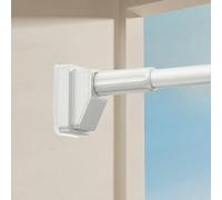 Extendable Shower Curtain Rod No Drill Installation Adjustable Telescopic Stainless Steel Bathroom Shower Curtain Bar for Bath & Closet (White 70 120CM)