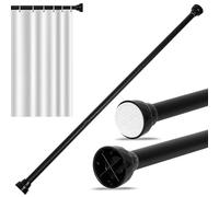 Extendable Shower Curtain Rod No Drill Tension Poles, 100-130cm Extendable Shower Curtain Pole Shower Poles Extendable No Drill, Telescopic Shower Rail Extendable Poles for Kitchen Bathroom Curtain
