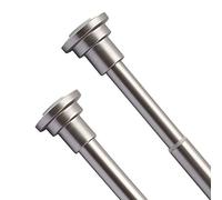 Extendable Shower Curtain Rod Telescopic Spring Tension Rod 83-150cm for Bathroom Bathtub Kitchen Wardrobes Doorways, Adjustable Hanging Pole with No Drilling, Nickle