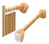 Extendable Shower Curtain Rod Tension Pole, No Drill Curtain Rail for Net Curtains, Adjustable 40-500cm Ø25mm, Telescopic Spring Rod (Orange, 160-250CM)