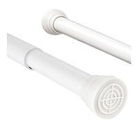 Extendable Shower Curtain Rods Spring Tension Poles Adjustable No Drill Curtain Rails for Shower Curtain, Windows, Door Curtain, Bathroom and Wardrobe 150-260cm White