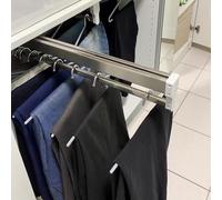 Extendable Sliding Closet Rod - Adjustable Pull-Out Hanger Rail for Space-Saving Wardrobe Organization, Supports Up to 25kg