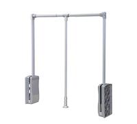 Extendable Sliding Wardrobe Closet Rod - Adjustable Aluminum Clothes Rail with Soft Return Hanger, Pull Down Design, Supports 30kg, Perfect for Organizing Your Closet (Size: 890-1200mm) Aqiong