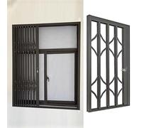 Extendable Sliding Window Security Bars, Grey Window Safety Guard Grill with Lock, Indoor Outdoor Door Barricade for Kids Pet, Burglar Grille Balustrade(W100xH70cm/40x28in)