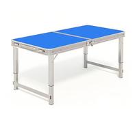 Extendable Small Dining Table Folding Aluminum Kitchen Table Lightweight 3-Height Camping Table with Handle 150Kg Load Capacity Portable Beach Table