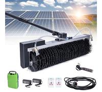 Extendable Solar Panel Cleaning Equipment,Water Powered Rotary Brush with Aluminum Alloy Telescopic Pole,for Commercial & Residential Solar Maintenance 24FT