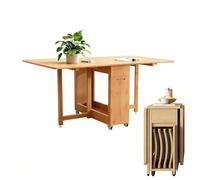 Extendable Solid Wood Drop Leaf Dining Table Set with 4 Chairs - Space-Saving Folding Kitchen Table for Dining Room, Living Room, Restaurant - Versatile & Stylish Furniture