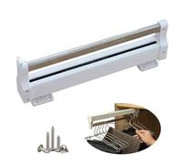 Extendable Steel Sliding Pants Hanger Rod - Space-Saving Pull-Out Closet Organizer, Easy Install Trousers Rack, Heavy-Duty Wardrobe Hanger Bar, Supports Up to 25Kg