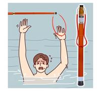Extendable Swimming Pool Rescue Pole with Hook for Emergency Life-Saving, Water Safety Device for Drowning Prevention
