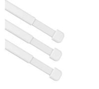 Extendable Telescopic Curtain Rod White Oval Net Rod Net Voile Curtain Rail Pole No-Drill Window Rod (100-165cm)