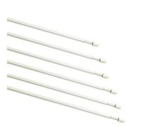 Extendable Telescopic Curtain Rod White Round Net Voile Curtain Rail Pole No-Drill Window Rod (180-305cm)